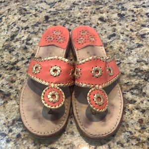 Coral & gold Jack Rogers